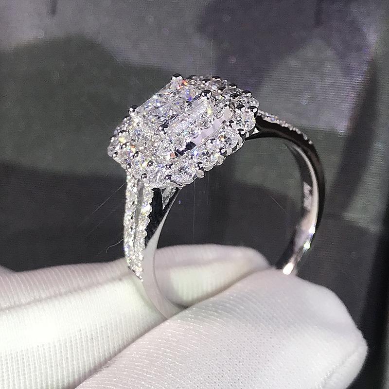 New European American Classic Women s Micro-paved Zircon Wedding Ring - Luxury Shiny Engagement Proposal Hot- Jewelry No. 7