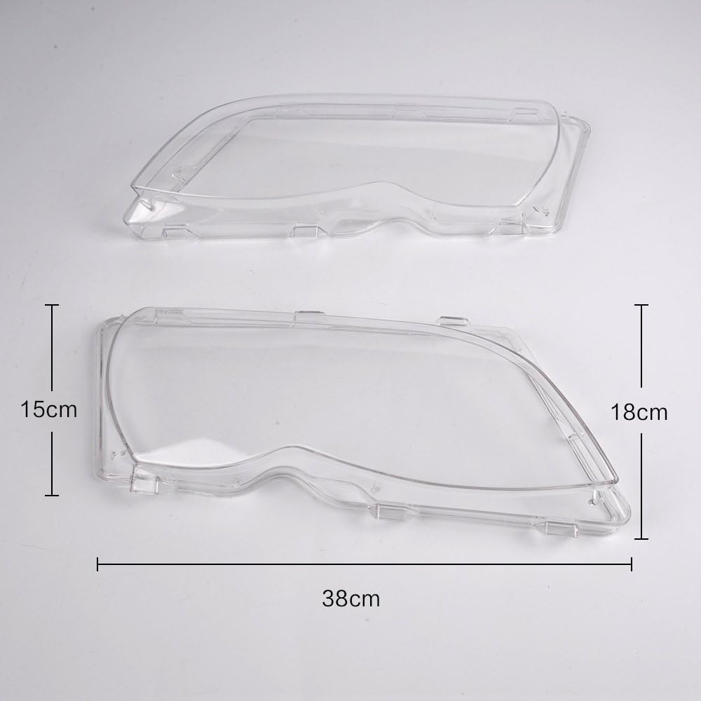 G-PLUS Scheinwerferlinsenabdeckung Kompatibel mit BMW E46 4-Türer 320i 325i 325xi 330i 330xi 2002-2005, 63126924046 63127165772 63127165786
