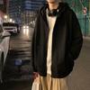 Autumn Thin Fleece Jackets Solid Color Zip-up Sweatshirts Streetwear Hoodies Casual Zipper Hoodie