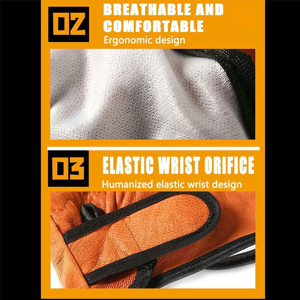 Comfortable Leather Working Gloves Vintage Driving Gloves Practical Gardening Safety Gloves  Farms