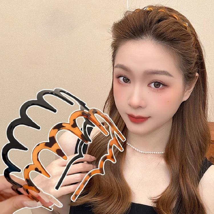 2Pcs Headband with Teeth Light Weight Wavy Textured Hairband Women Hairpiece Accessory For Themed Event And Casual Wear