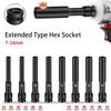 Compact 1/2 Drive Socket Wrench Easy Tire Removal Spanner Converter with 8-19mm Hex Socket Head for Automotive Tools