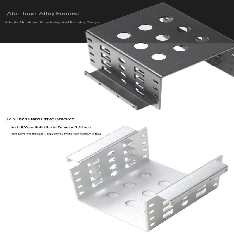 4 Bay 2.5 Inch To 3.5 Inch Ssd Hard Drive Enclosure Caddy Chassis Internal Mounting Adapter Bracket Aluminum Alloy Tray Holder