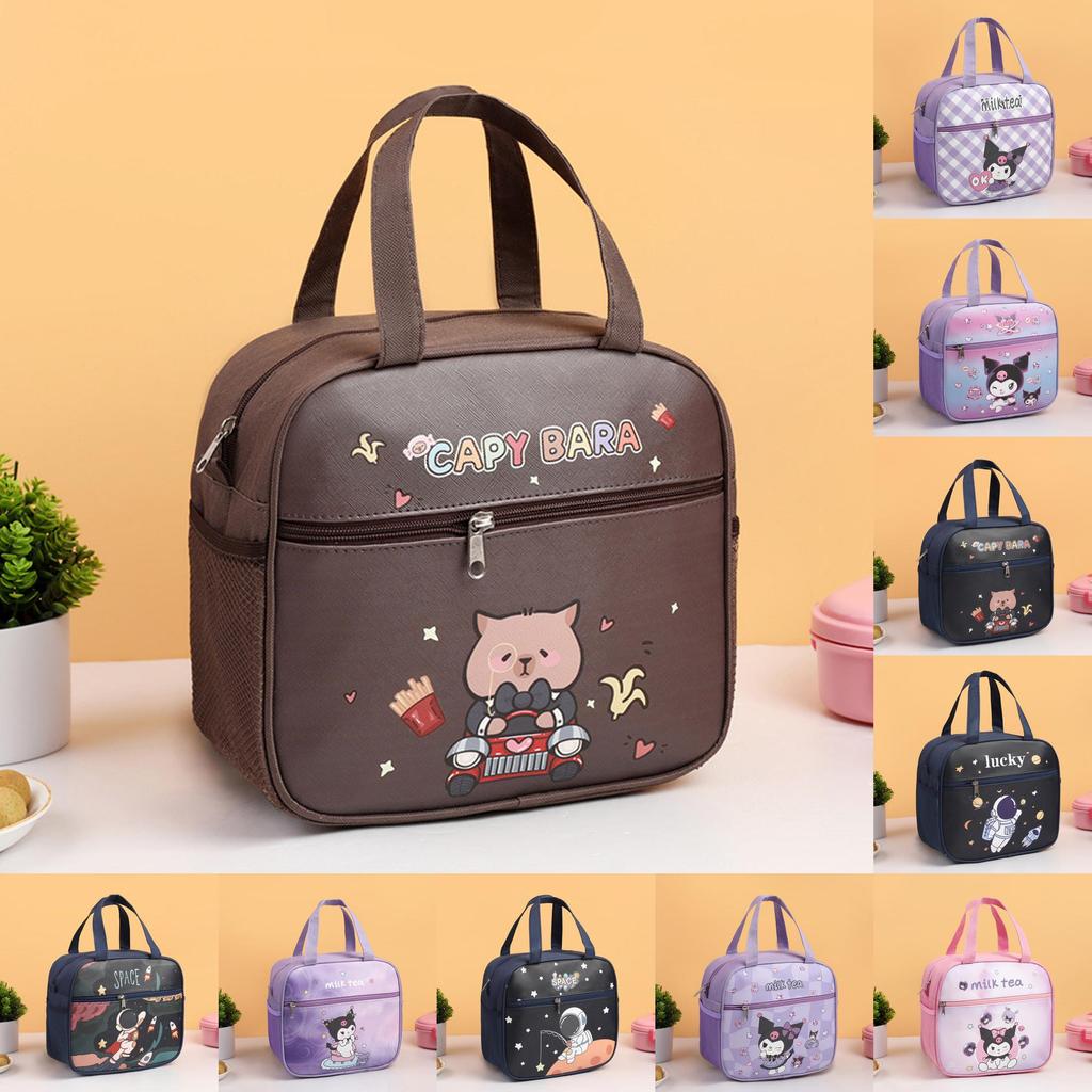 Kids Lunch Bag With Cartoon Design And Oxford Fabric For School And Travel