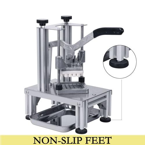 Rismanor Professional French Fry Cutter, 1/4" & 3/8" 6 Wedges, Core-to-Core Stainless Steel Blades, Potato Slicer, Fruit Chopper for Restaurant, Home,