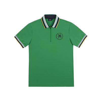 MARTINE GOLF Mens Mrt Half Zip-Up Pique Shirts_Green