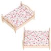 1:12 Dollhouse Mini Double Bed Lifelike Exquisite Details Mini Dollhouse Furniture Double Bed for 1:12 Doll House Gifts