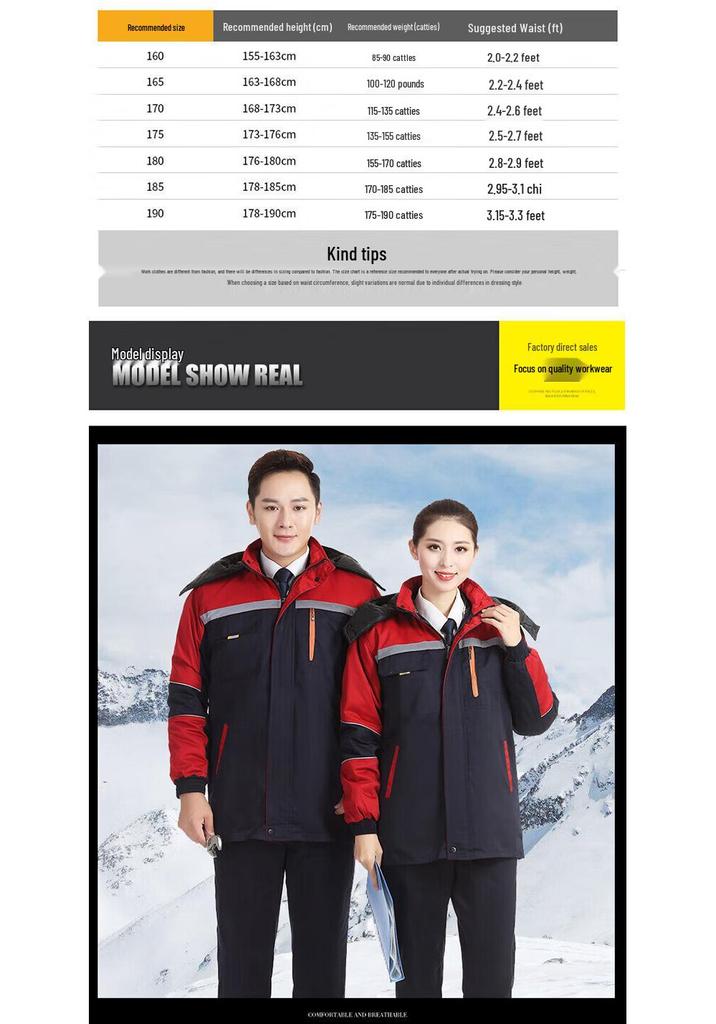 QIANYIYANG Winter Padded Workwear Set