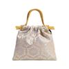 New Chinese Style Chinese Style Handbag, Women's Satin Jacquard Casual Vacation Style, Retro Bamboo Knot Hand-held Cheongsam Bag