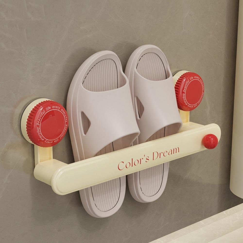 Wall Mounted Suction Cup Shoe Rack Reusable Shoe Hangers Hanging Slippers Organizer  Balcony