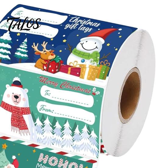 Holiday Greeting Card Embellishments Christmas Sticker Labels for Gift Wrapping, Self-Adhesive Tags with Blank Self Adhesive Stickers Writing