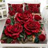 1pc Grey Fitted Sheet Red Rose Flowers Butterfly Print 100% Polyester Cover Breathable Bedding Set Home Decor Without Pillowcase