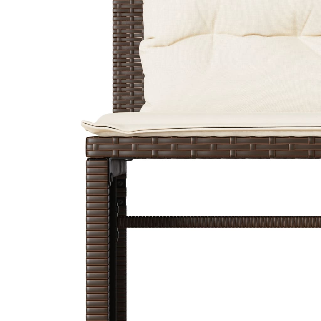 Vidaxl 4-Seater Garden Lounge Set, Cushions, Brown Rattan Pe