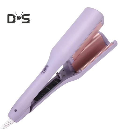 

32 мм щипцы для завивки в форме яичного рулета с 4 температурными режимами, регулируемые бигуди для французских волн, быстрый нагрев, электрические щипцы для завивки волос, женские волнистые волосы EU фиолетовый