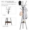 Freestanding Metal Coat Rack Stand 9 Hooks Clothes Tree with 1 Shelf Hat Display Hall Tree Hanger Bag Umbrella Hanging Organiser Brown
