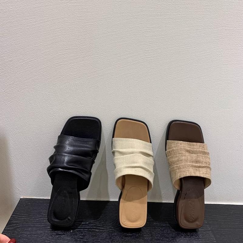 Wedge Heels Thick-soled One-shoulder Shoes Sandals Beach Shoes Flip-flops Casual Women's Shoes