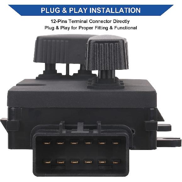 Obaee Power Seat Switch Adjust Recliner Control Driver Side Left 8 Way Compatible With Chevy Chevrolet Silverado Avalanche Suburban Tahoe 1999-2007