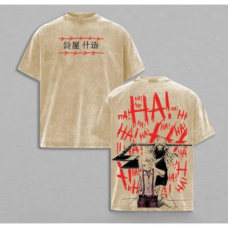 

Manga Tokyo Ghoul Suzuya Juuzou Printed Tee Men Women Clothing Washed Cotton T-shirt Vintage Casual T Shirt Harajuku Male Tshirt XXL бежевий