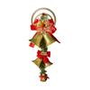 Christmas Bell Plastic Jingle Bells Xmas Tree Hanging Ornament with Bow And Artificial Pine