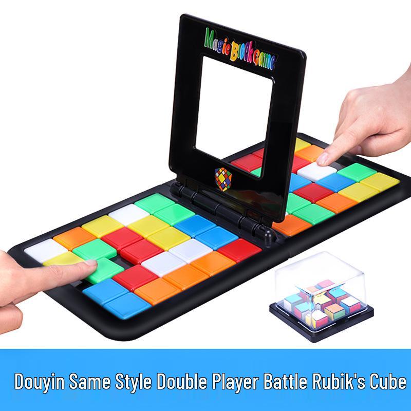 Two-Player Colorful Rubik's Cube Battle Game: Educational Parent-Child Puzzle Toy