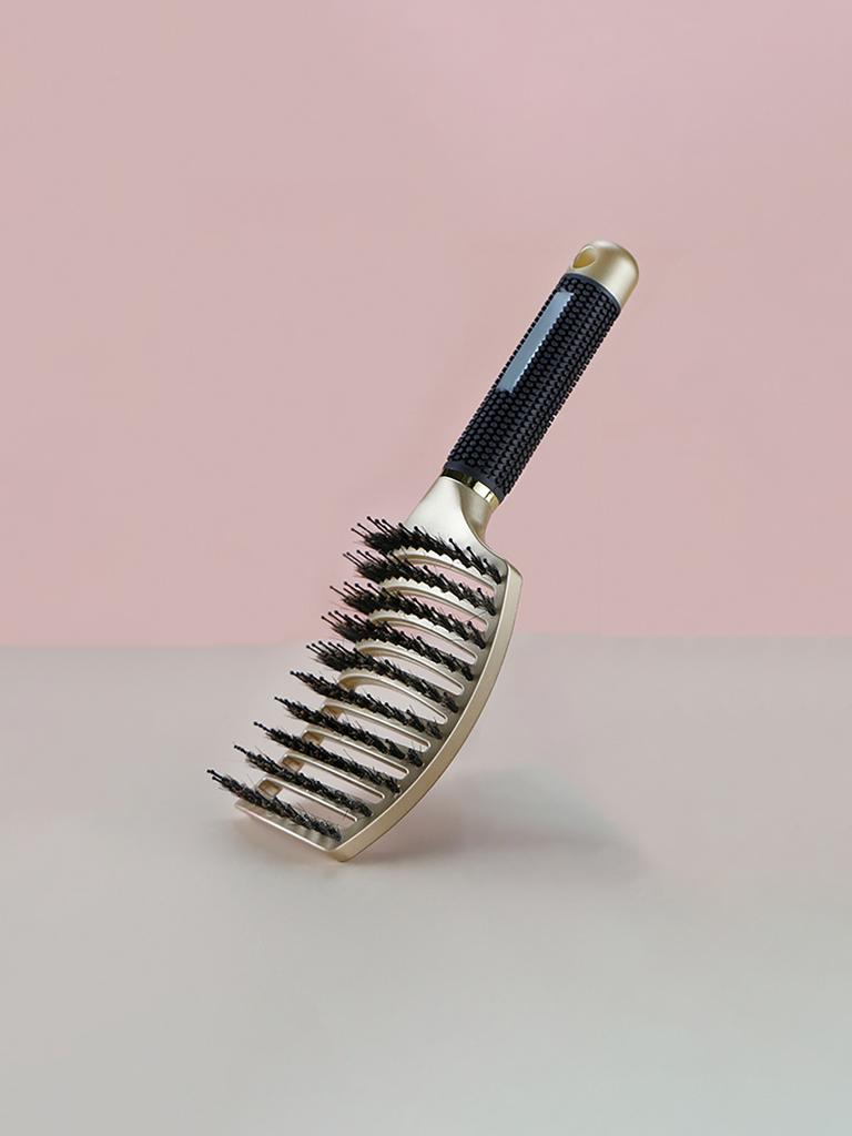 1pc curved ventilated bristle hair brush,massage comb,anti-static,suitable for both dry and wet use For Hair Accessories