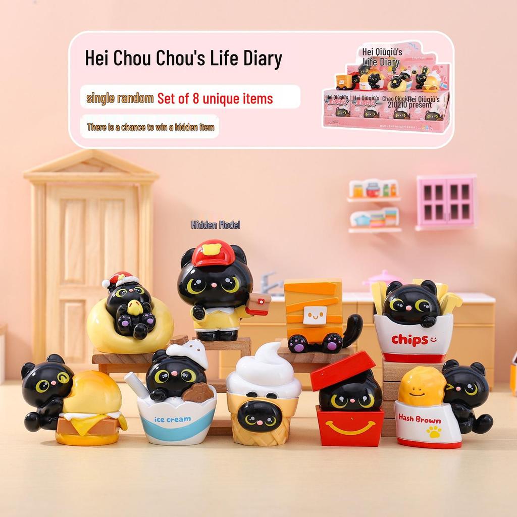 Whimsical Meow Collection Blind Box: Healing Kitten Resin Figurine Gift for Friends, Classmates, and Dorm Decor