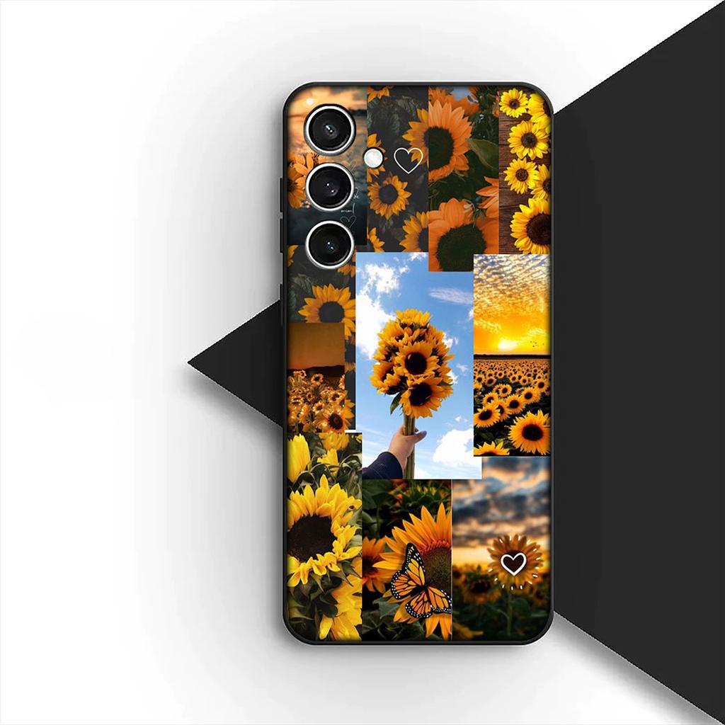 Cover for Samsung Galaxy S10 S8 S9 Plus A33 A34 A31 70 A71 A72 Note 20 9 8 S10E Phone Case Sunflower Yellow Flower Butterfly
