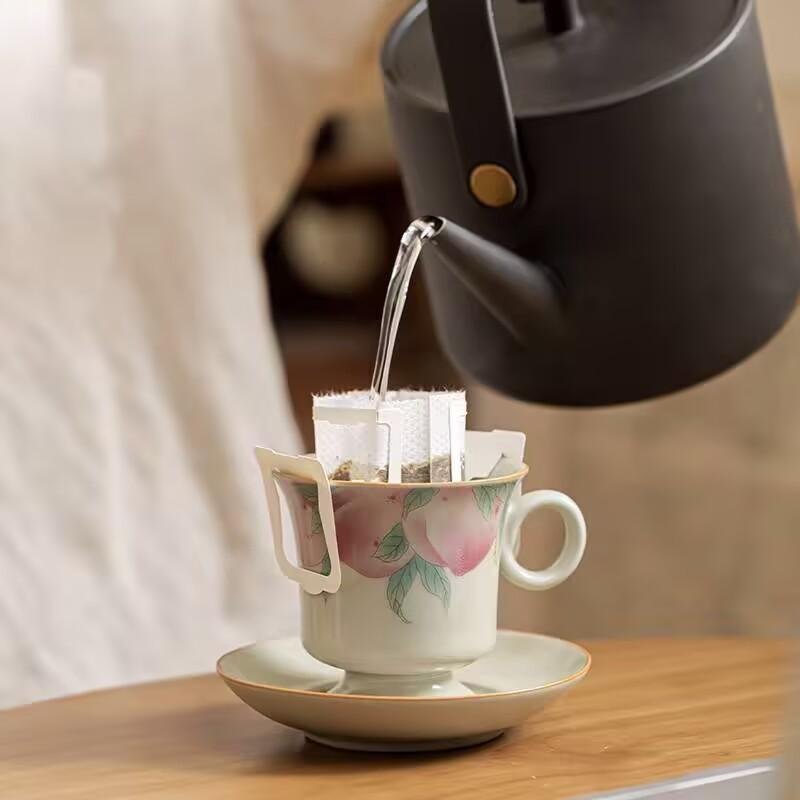 Ru Kiln Coffee Cup High-Grade Exquisite High-Value Ceramic Cup And Saucer Niche Design Thickened Anti-Scalding Tea Cup