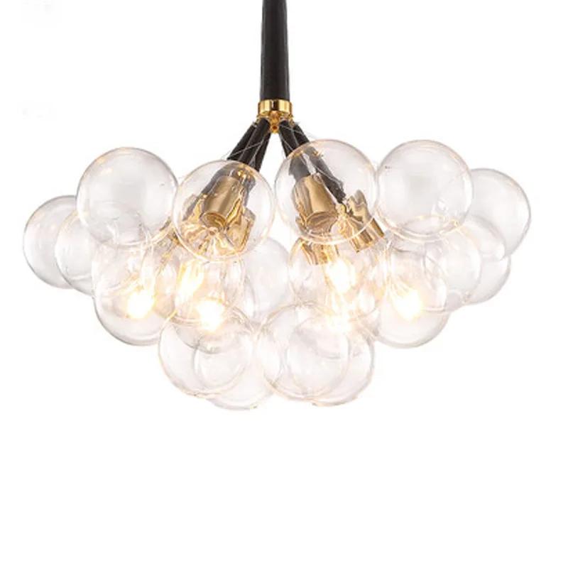 Nordic Glasses Chandelier Balck White Coffee Wires Pendant Lights 9 /12 /18 Glass Hanging Lights Luminaria Home Decor