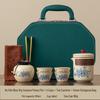 Elegant Travel Tea Set: Ru Kiln Ceramic Teapot & Cups for Business Customization