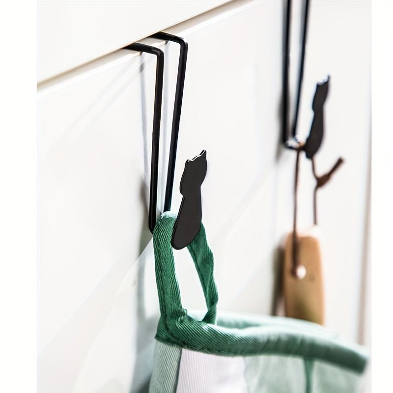 1Pc Cat-Shaped Sturdy Cast Iron Hooks Designed to Hang Over Doors - Easy to Install, for Hats, Towels, Wallets, And Robes Home Organizer