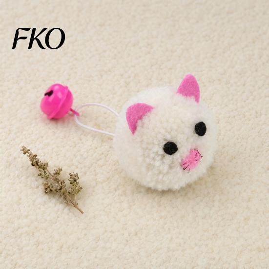 Cat Toy Plush Mouse Ball, Soft Fluffy Ball with Bell, Kitten Colorful Teething for Indoor Cats Boredom Relief Interactive Play