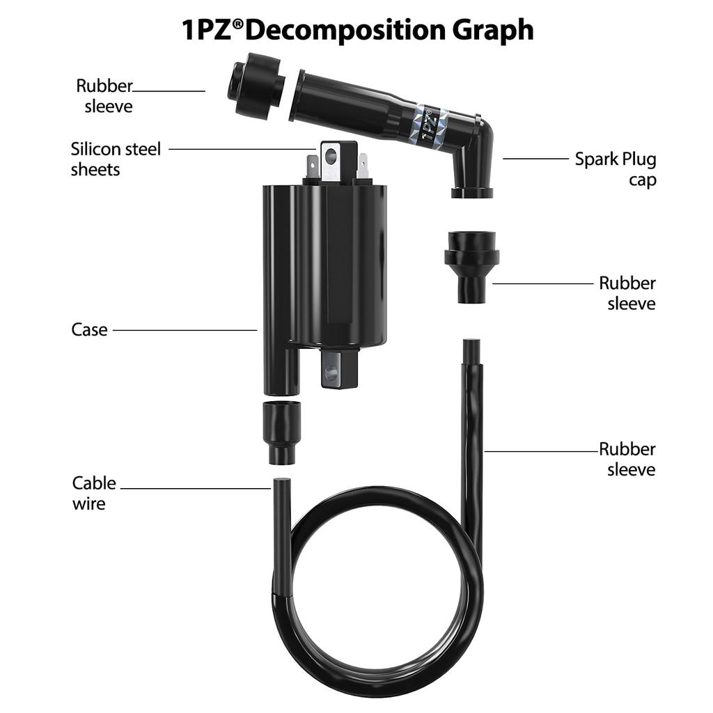 1PZ JP9-SW2 Reinforced Ignition Coil Plug Cord Suzuki Balti 250 SYM250 Skywave 250 400 Desperado 400 Outside Motorcycle Maintenance Parts