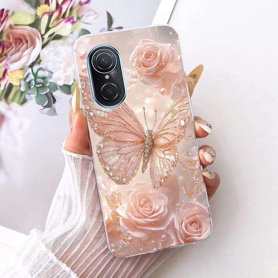 For Huawei Nova 9 SE Nova9 Cute Flower Butterfly Cat Painted Case For Huawei Nova 9 9SE Soft Silicone TPU Phone Cases