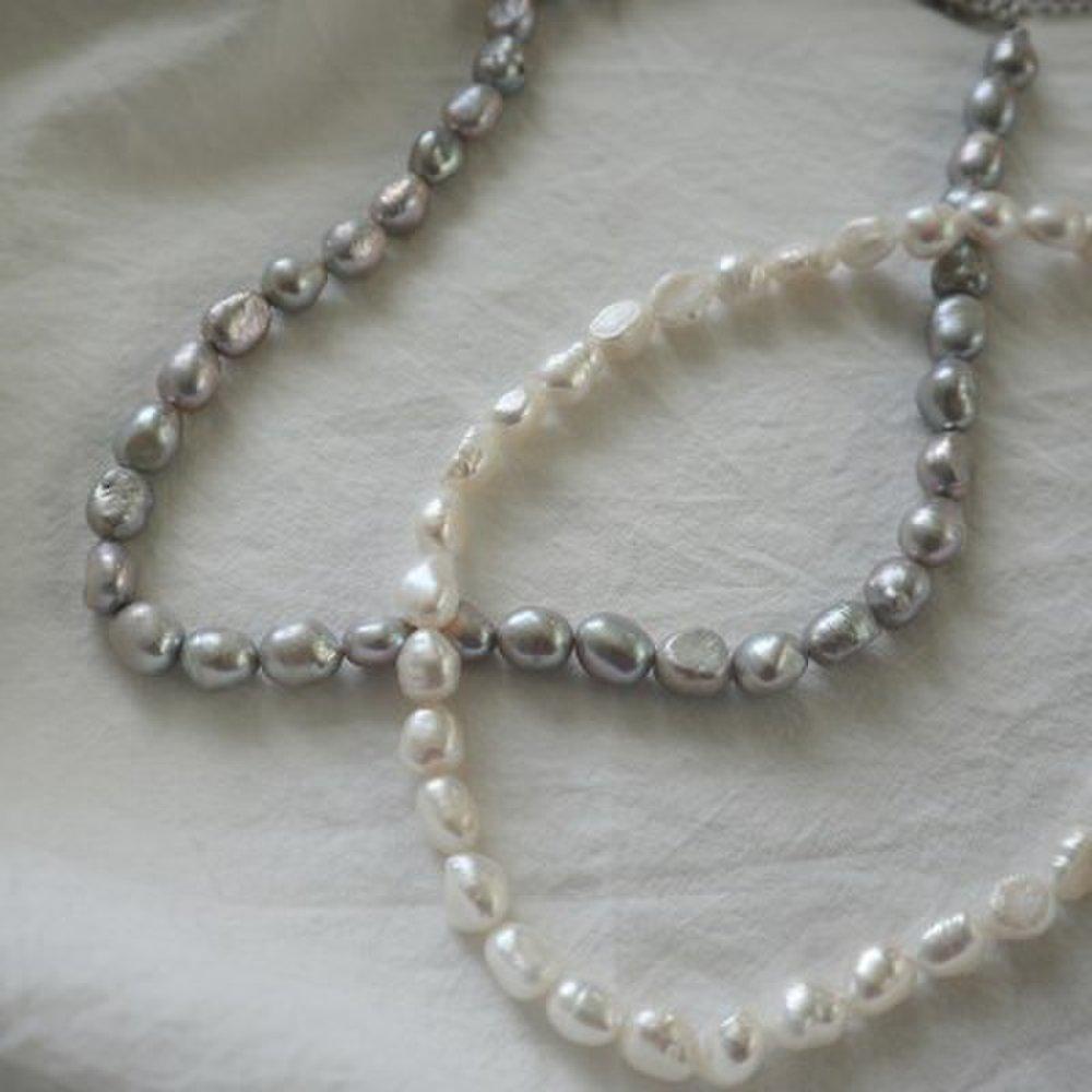 Natural King Pearl Gray Freshwater Pearl Choker Short Necklace 2 Colors