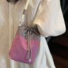 Patchwork Kontrast Kordelzugtaschen, kreative Aufbewahrungstaschen, Damen Umhängetaschen, Crossbody-Taschen, lässige Mode-Taschen