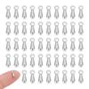 50Pcs 304 Stainless Steel Charms Chain Extender Drop Teardrop Stainless Steel Color 7.5x2.5x2.3mm Hole: 1mm