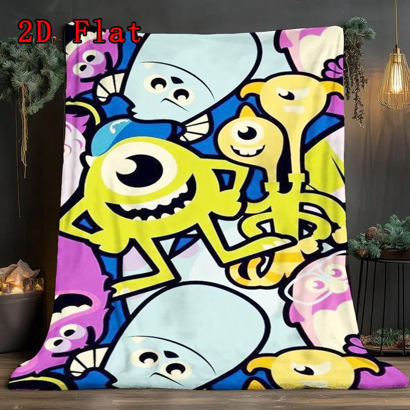 Monsters Mike Wazowski 2D Flat Pattern Flannel Blanket High Quality All Seasons Warmth and Comfort Perfect for Christmas Gifts.NMT0928250