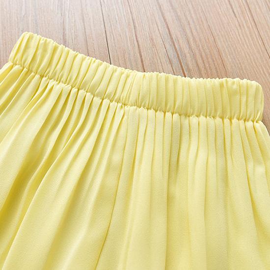 Children's Summer Pants Cute Pleated Chiffon Pants Girls Casual Loose Thin Eight-point Pants