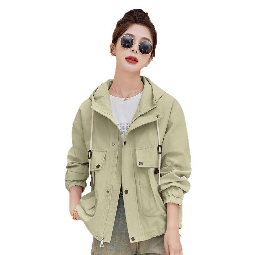 Fashion Trench Coat Women's Short Spring and Autumn New Popular Popular Small Loose Casual Hooded Jacket