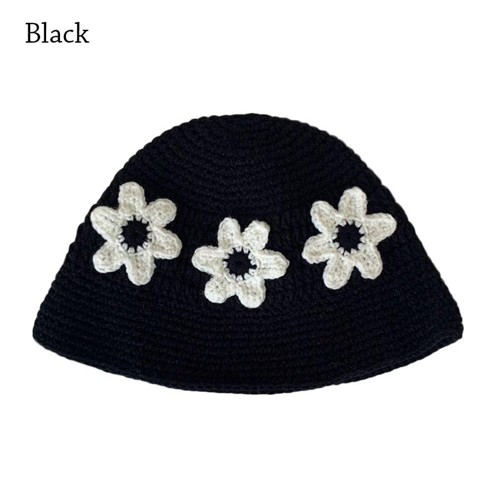 

Вязаная панама ручной работы, солнцезащитная шляпа, портативная шляпа рыбака для женщин чёрный