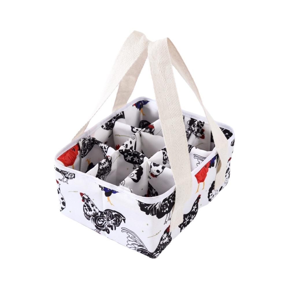 Padded Dividers Egg Collecting Basket Foldable Egg Bags Cute Egg Gathering Basket Farm Chores