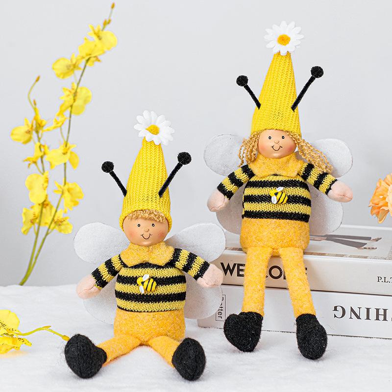 Bee Festival Gnome Doll Long Legs Wings Bee Cute Doll Home Ornament
