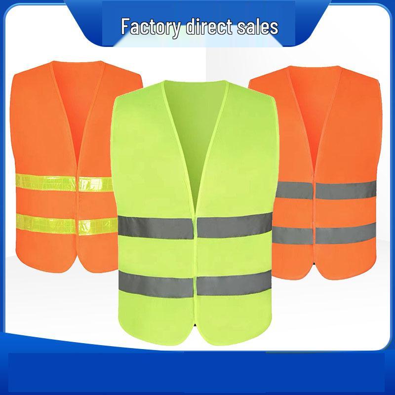 Reflekterande säkerhetsväst för trafik, byggarbetsplatser och trädgårdsarbete - Fluorescerande grön, Anpassningsbar. 