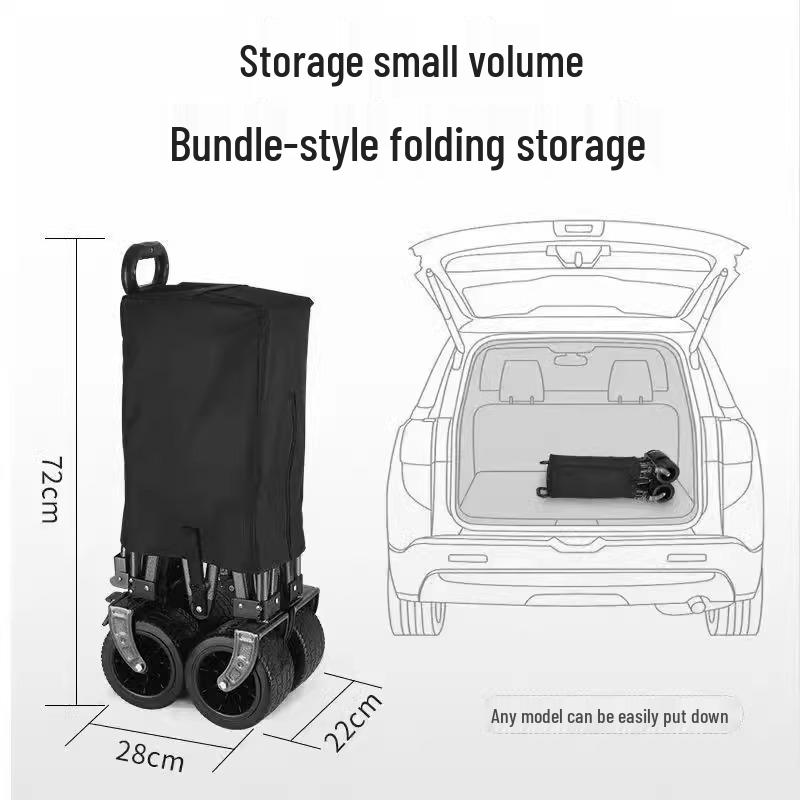 Collapsible Off-Road Metal Camping Trolley