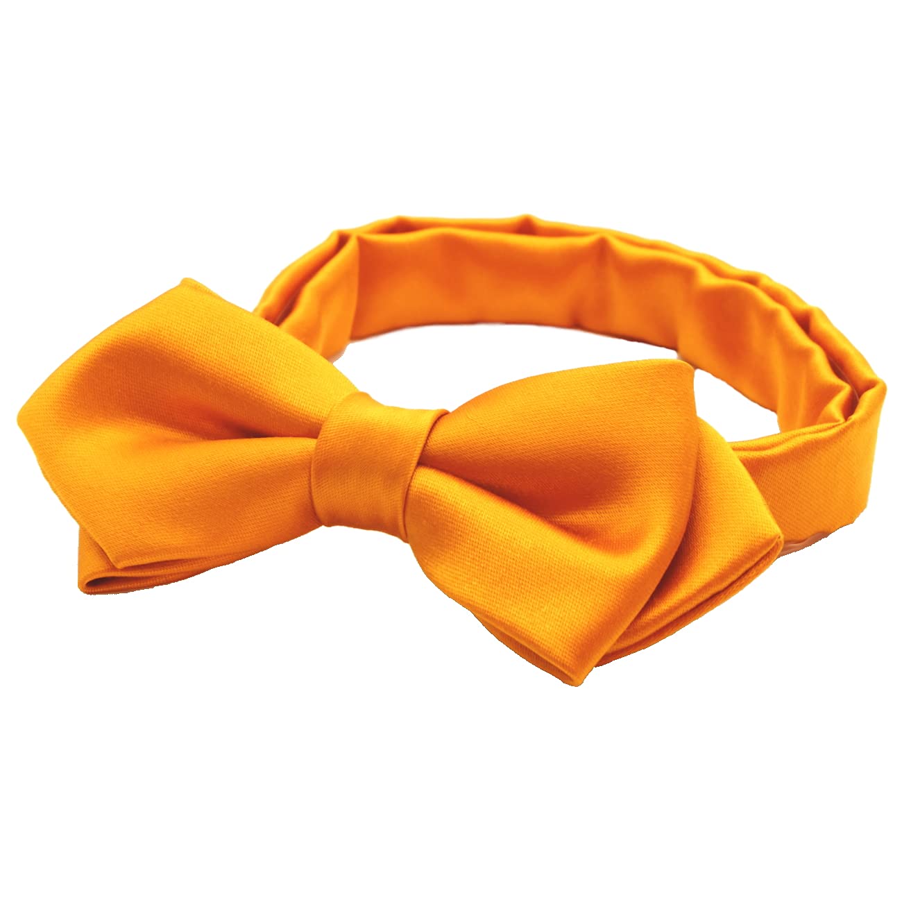 [D+Arts] Bright, accentuating bow tie, plain satin silk, simple clasp, made in Japan (orange) [Apparel & Shoes]