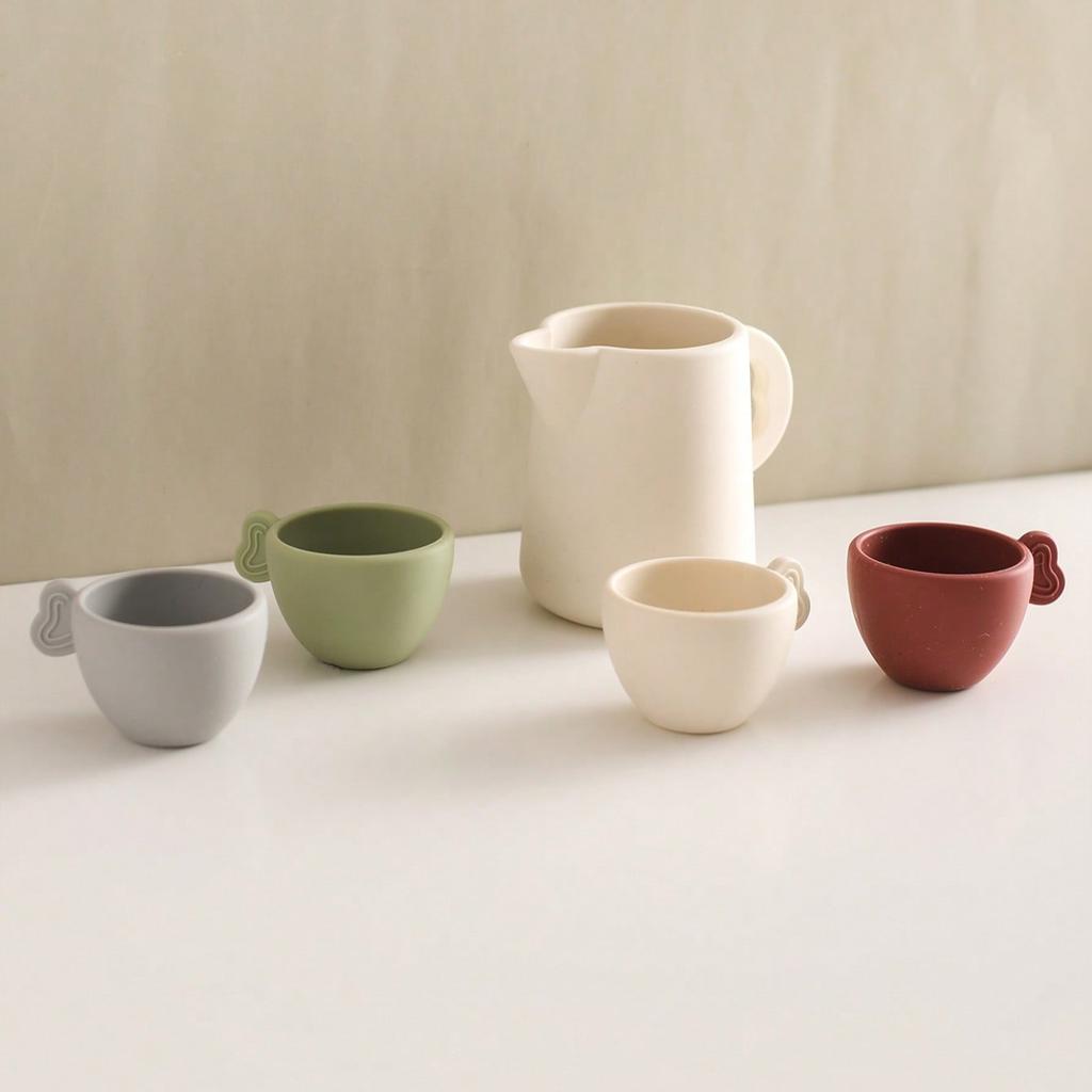 Children's Tea Sets And Kitchen Accessories, Plastic Pretend Role-Playing Kitchen Toys, Tea Cups, Game Plates, Tableware Sets,Coffee Cake Pretend Toys