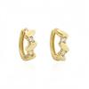 Fashion 925 Sterling Silver Irregular Hoop Earring 18K Gold Plated Minimalist Zircon Hoop Earring Jewelry for Women