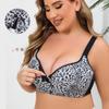 Sexy Leopard Print Large Size Bra Without Steel Ring Vest Front Buckle Bra Suitable for Big Breasts