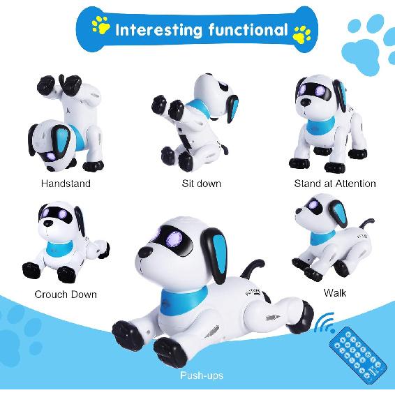 yiman Remote Control Robot Dog Toy – Programmable Smart Robot Dog for Kids 3+, Interactive Dancing & Sound, RC Stunt Robot Toys with LED Eyes,